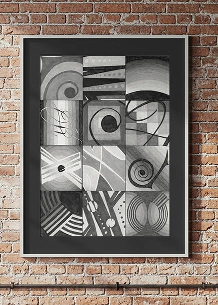 Typographic composition illustration