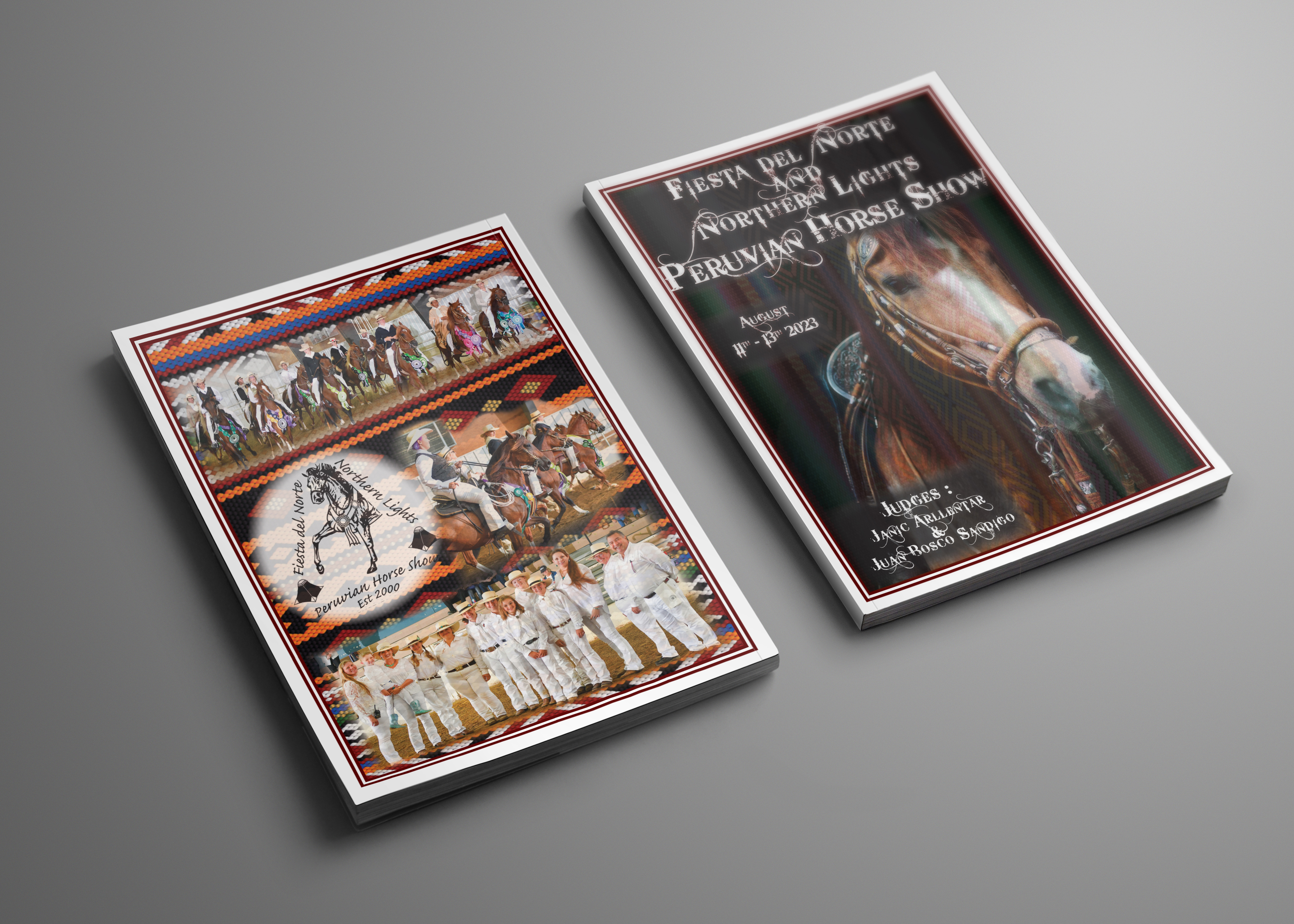 Peruvian horse show booklet cover design 2023