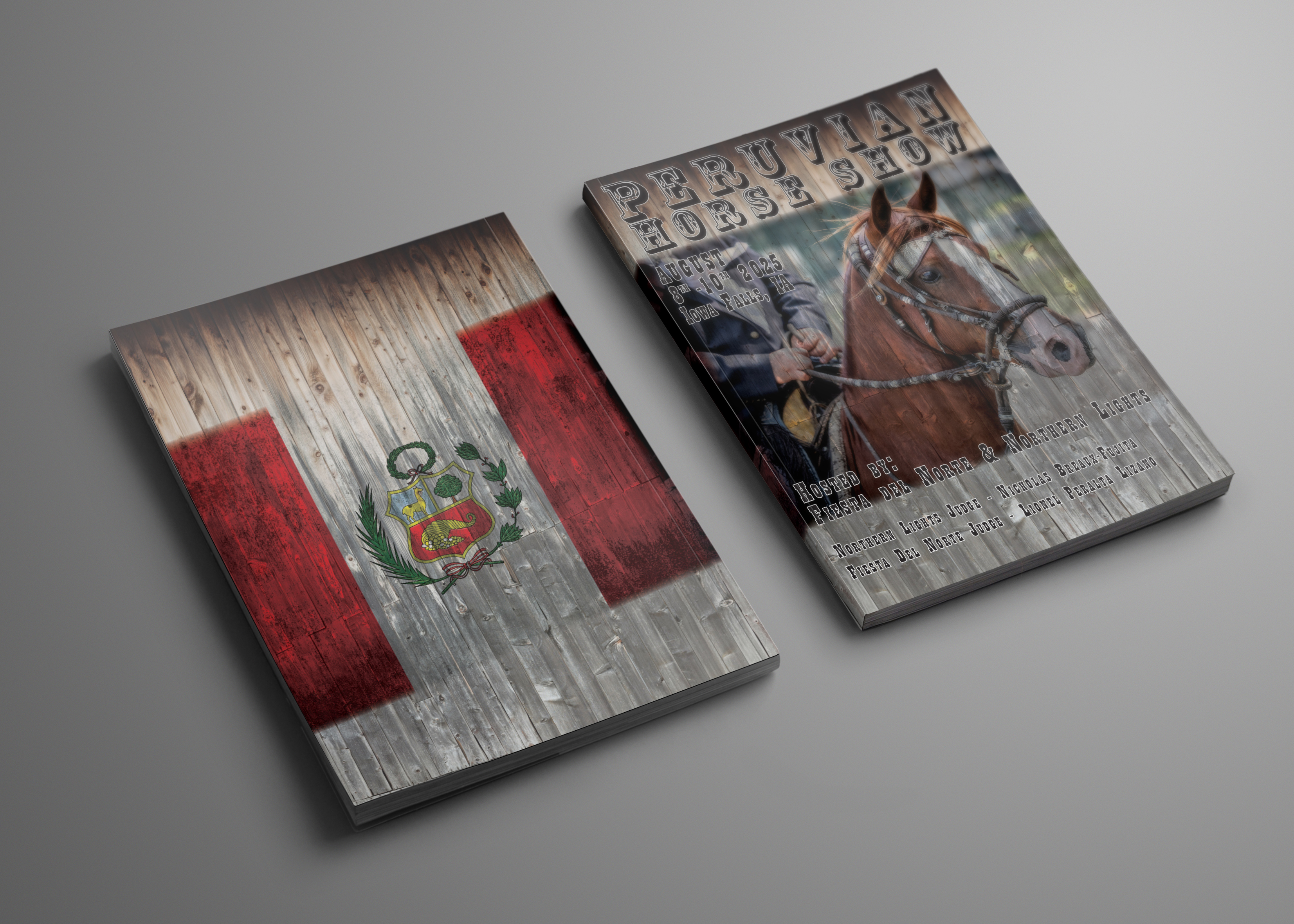 Peruvian horse show booklet layout spread 2025